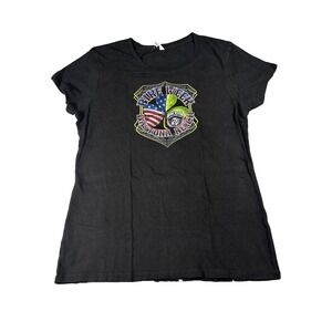 Hot Leathers Daytona Beach Bike Week 2015 74th Event Black Graphic T-Shirt L